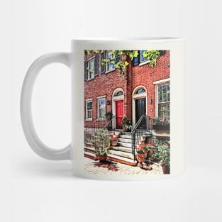 Philadelphia PA - Townhouse With Red Geraniums Mug